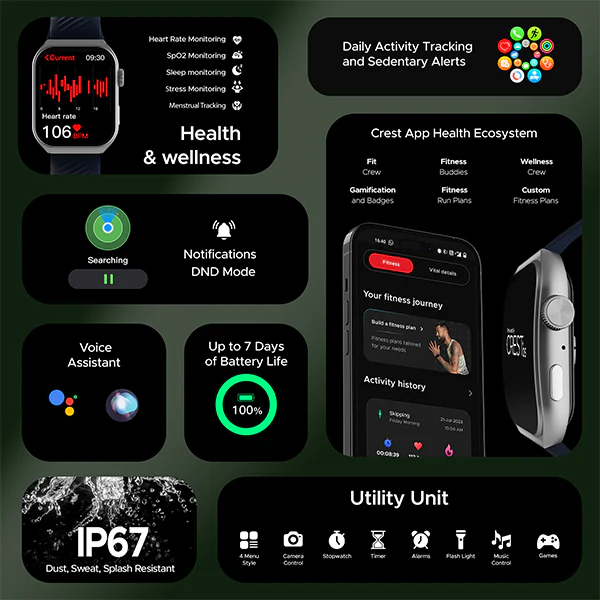 boAt Ultima Vogue | Smartwatch with 1.96" (4.97cm) AMOLED Display, BT Calling, 100+ Watch Faces, 100+ Active Modes - Image 45