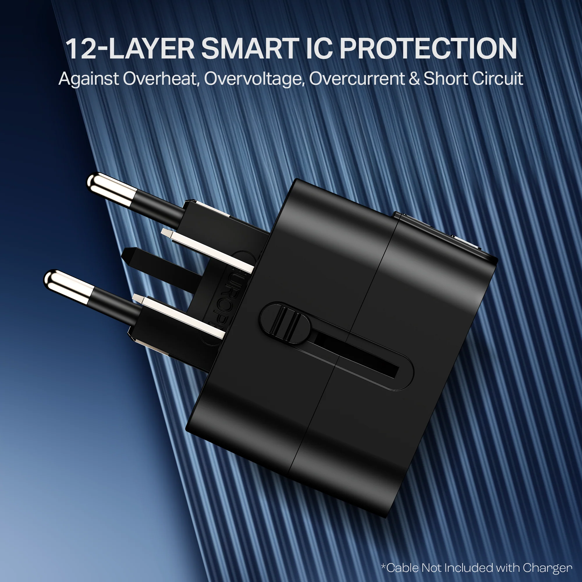 boAt Universal Adapter C10 | 5-in-1 Travel Adapter with Dual USB-A, Compatibility & Smart IC Protection - Image 4
