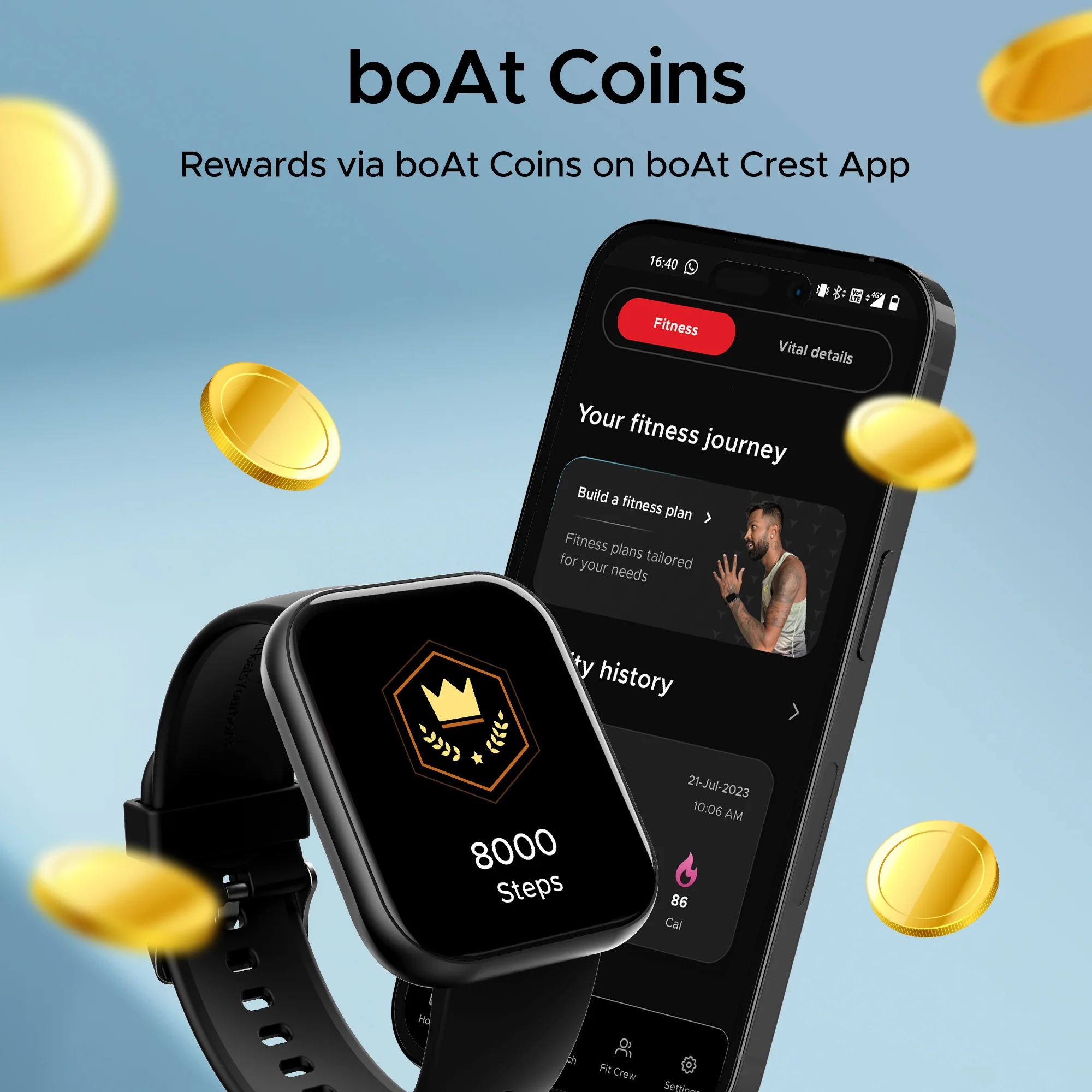 boAt Wave Active | Smart Watch with 1.96" (4.97 cm) HD Display, 700+ Active Modes, Crest App Health Ecosystem - Image 10