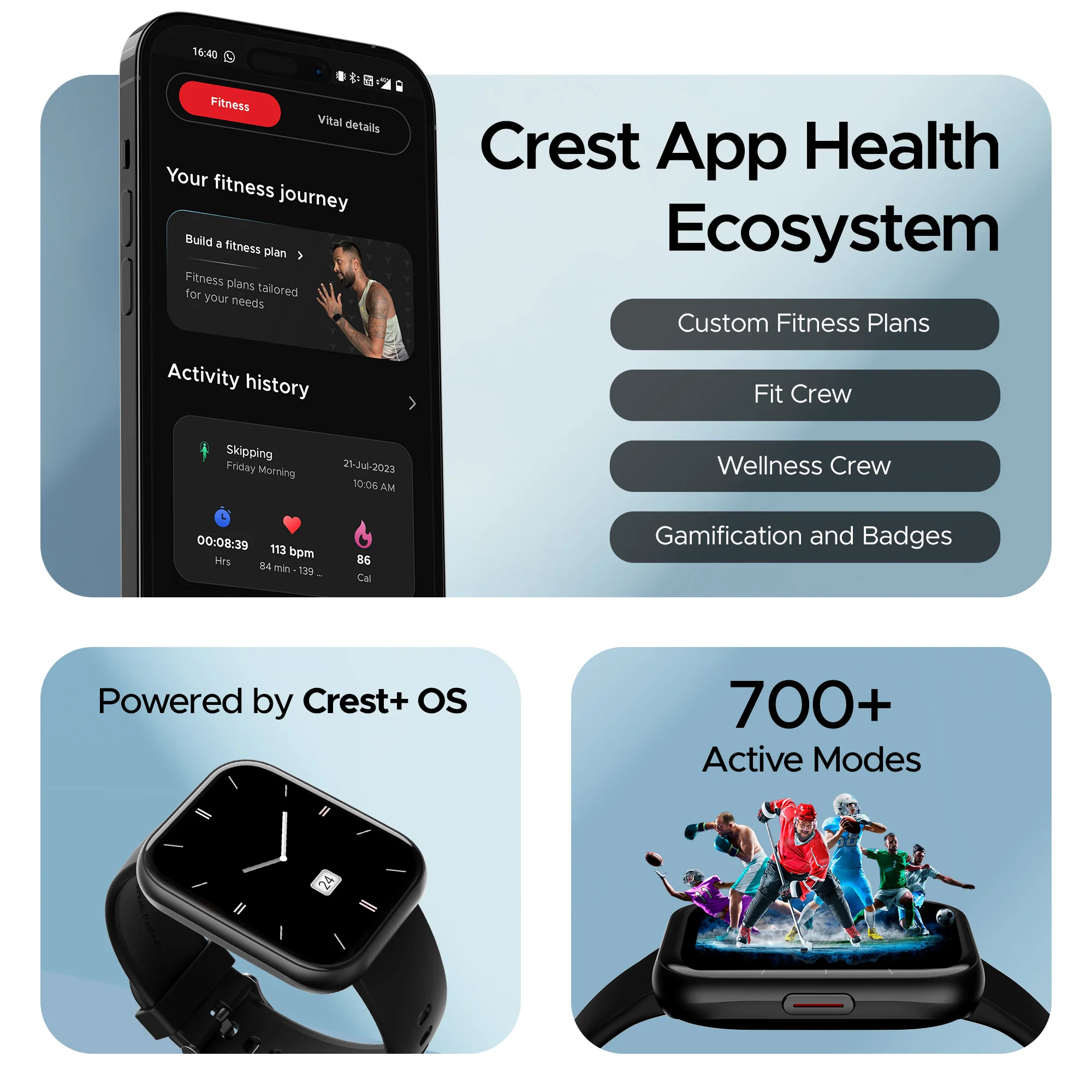 boAt Wave Active | Smart Watch with 1.96" (4.97 cm) HD Display, 700+ Active Modes, Crest App Health Ecosystem - Image 12