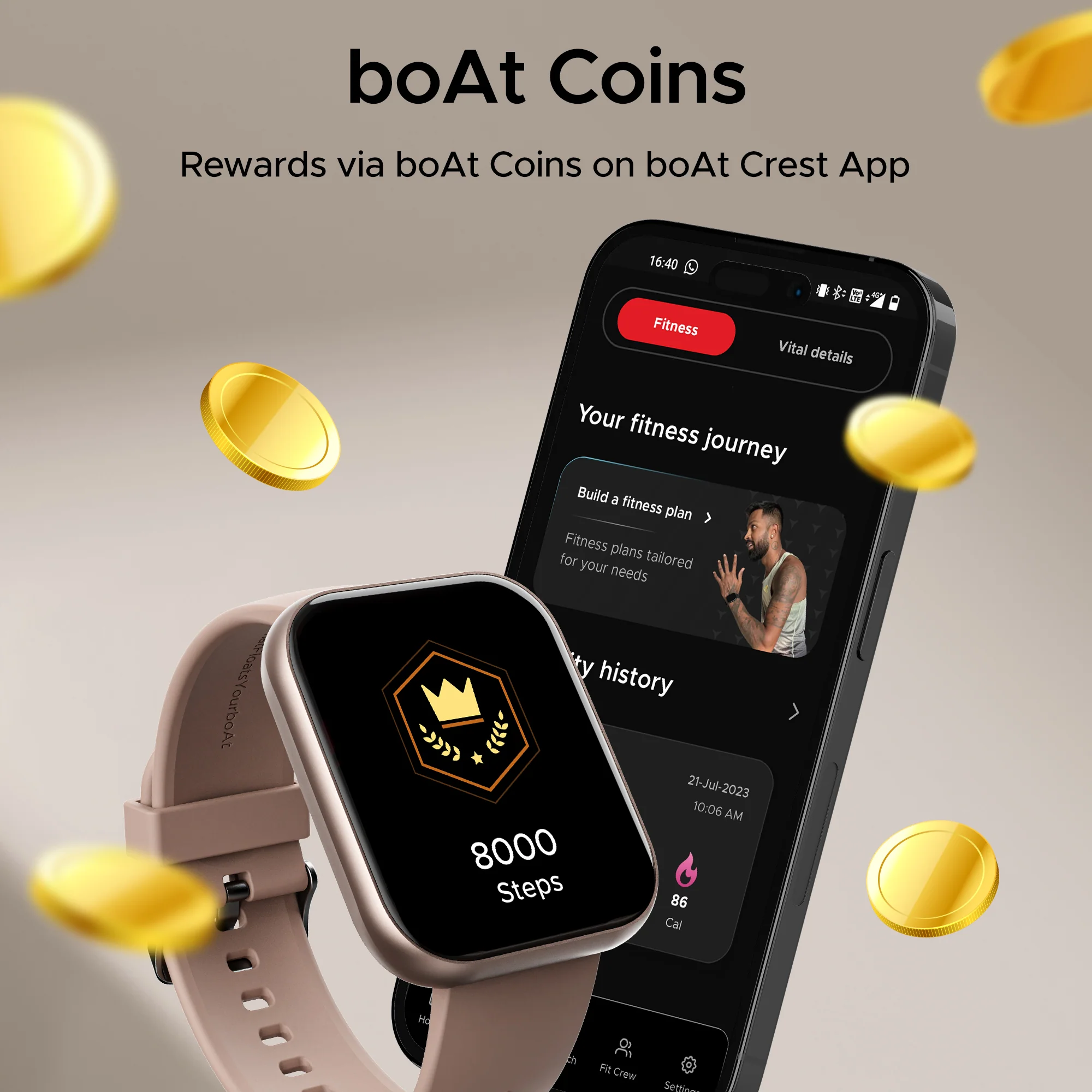 boAt Wave Active | Smart Watch with 1.96" (4.97 cm) HD Display, 700+ Active Modes, Crest App Health Ecosystem - Image 15