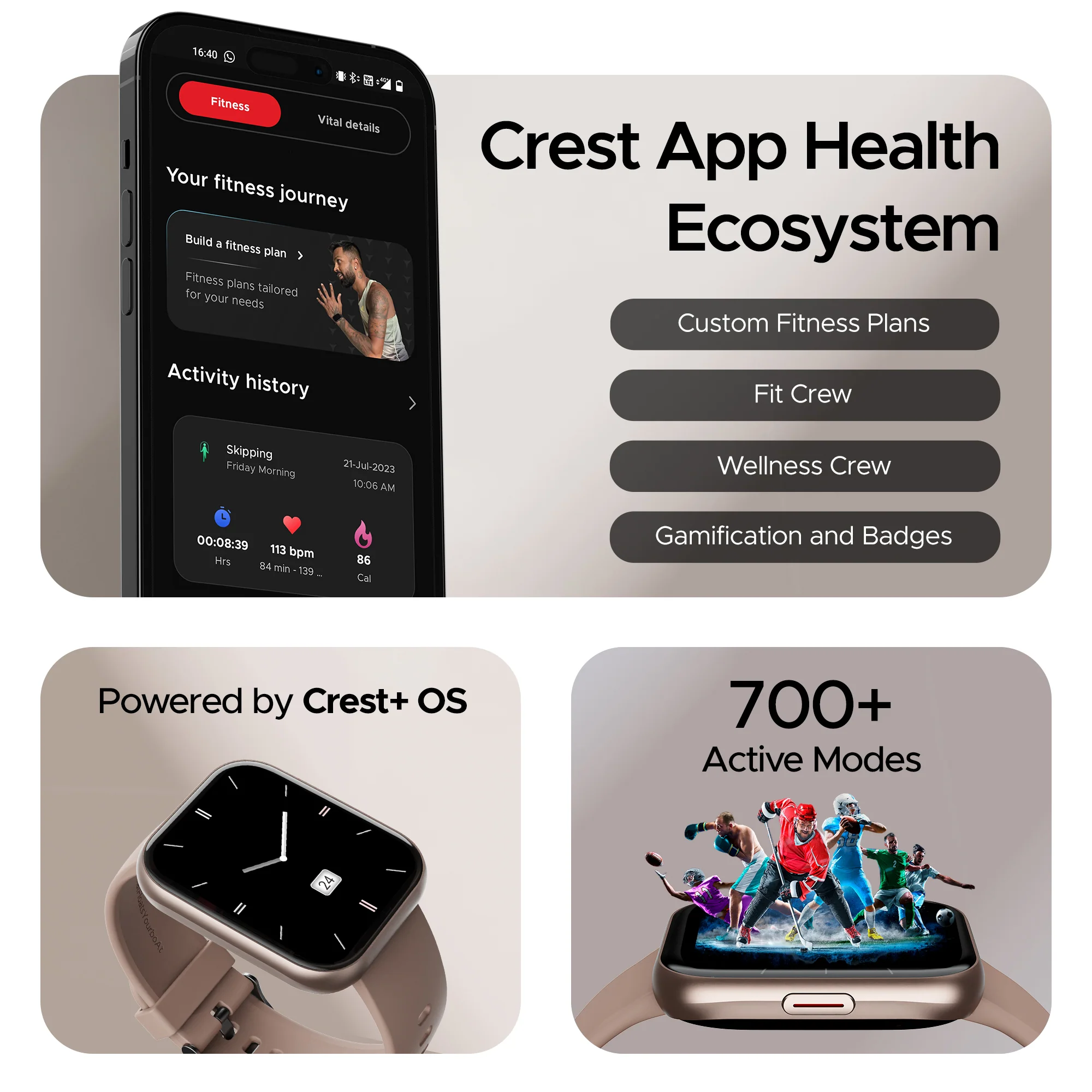 boAt Wave Active | Smart Watch with 1.96" (4.97 cm) HD Display, 700+ Active Modes, Crest App Health Ecosystem - Image 16