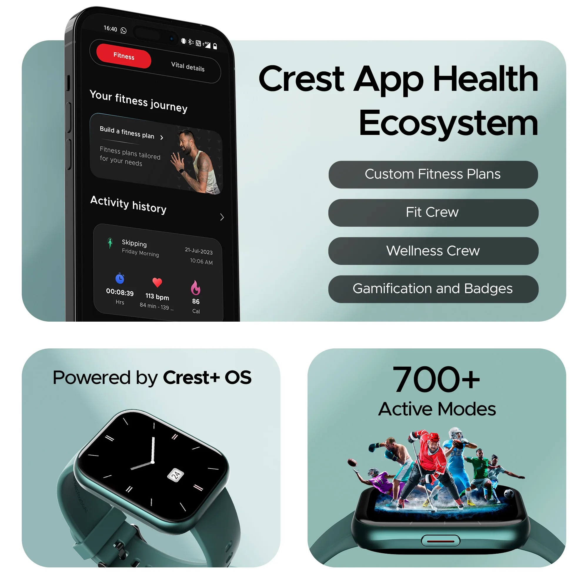 boAt Wave Active | Smart Watch with 1.96" (4.97 cm) HD Display, 700+ Active Modes, Crest App Health Ecosystem - Image 20