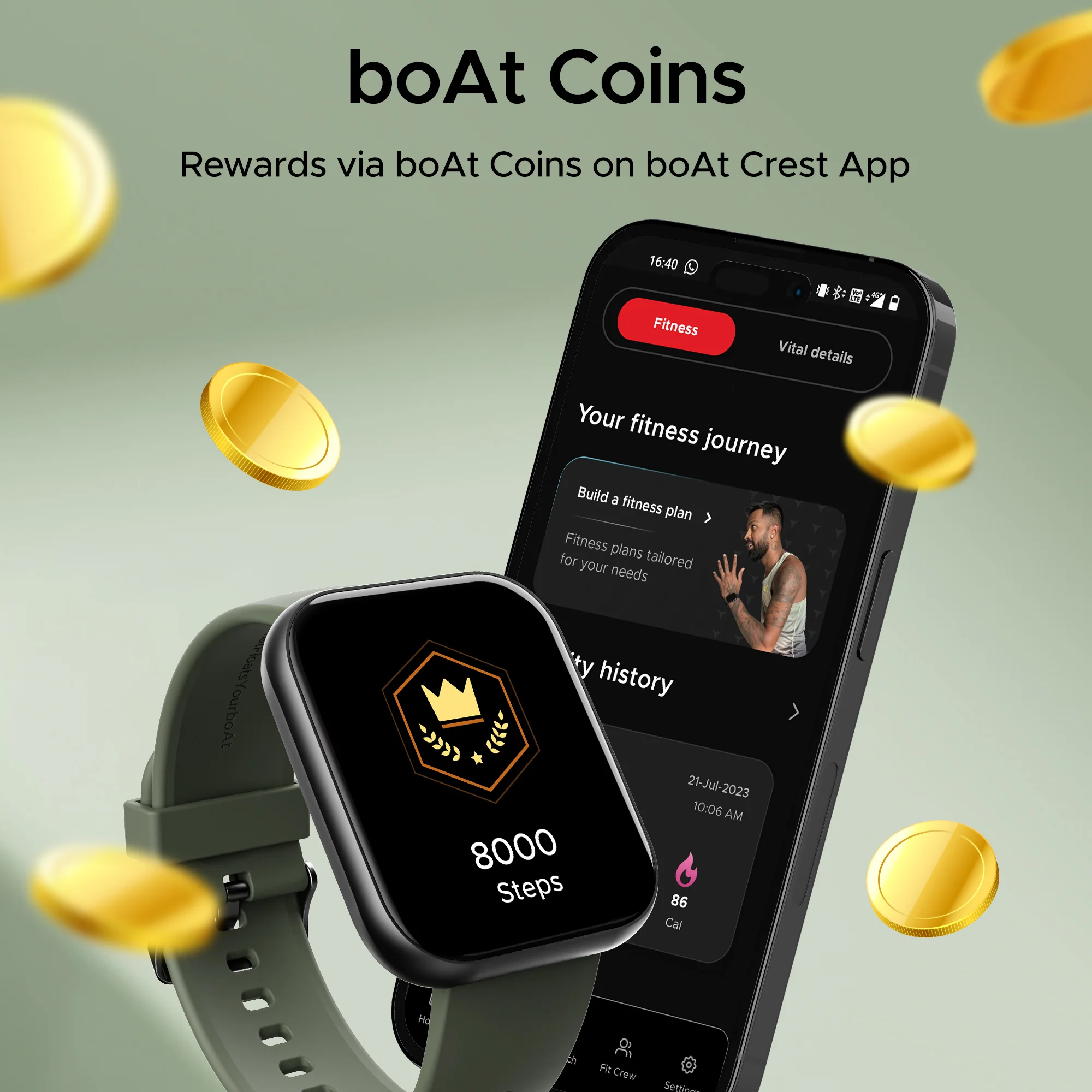 boAt Wave Active | Smart Watch with 1.96" (4.97 cm) HD Display, 700+ Active Modes, Crest App Health Ecosystem - Image 7
