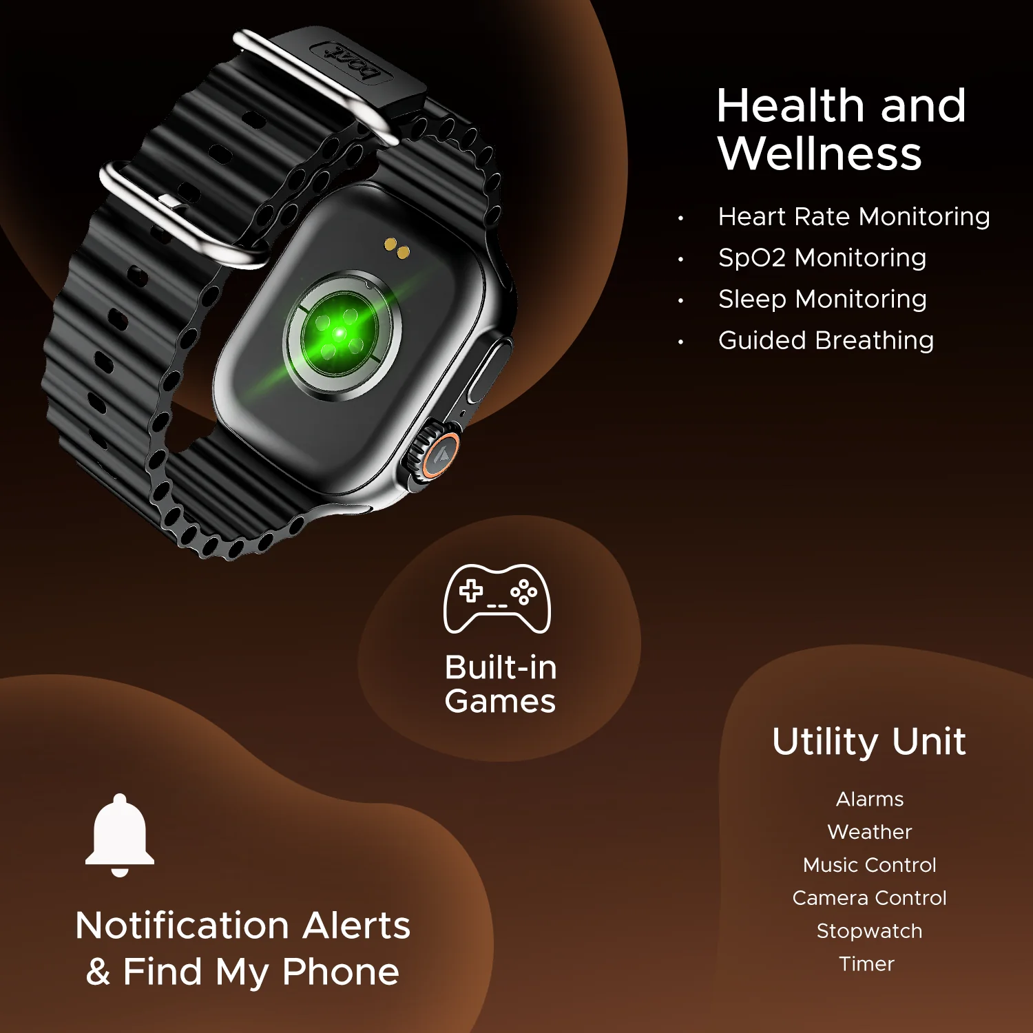 boAt Wave Aura | Smartwatch with 1.96" HD Display, 100+ Sports Modes, Functional Crown, Advanced BT Calling - Image 14