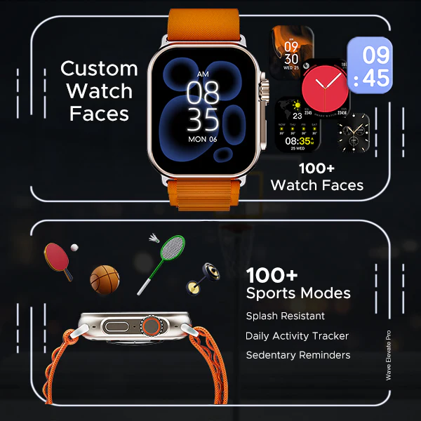 boAt Wave Elevate Pro | Smartwatch with 1.96" AMOLED Display, Premium Metal Body, Bluetooth Calling, IP67 Rating - Image 9