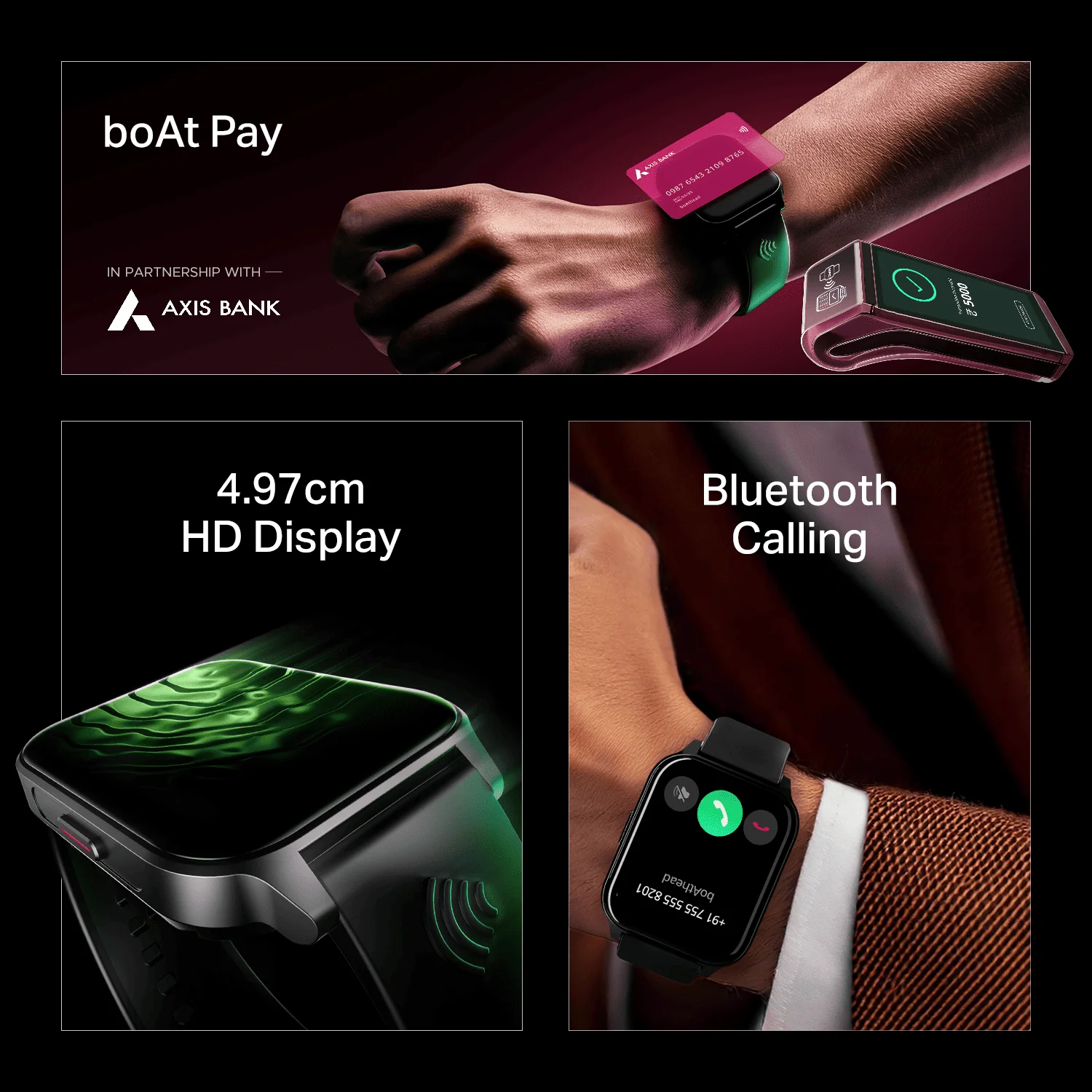 boAt Wave Fortune | NFC Tap & Pay Smartwatch 1.96" HD Display, 100+ Sports Modes & Custom Watch Faces - Image 3