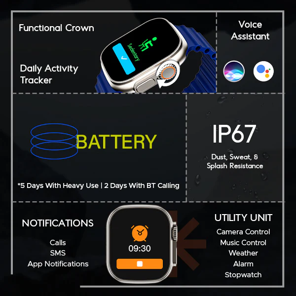 boAt Wave Genesis | Smartwatch with 1.96" (4.97cm) Big HD Display, BT Calling, Luxurious Metal Body, Functional Crown - Image 18
