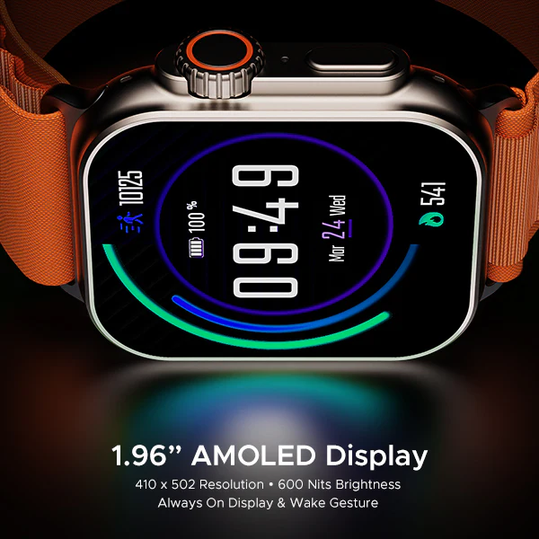 boAt Wave Glory Pro | Smartwatch with 1.96" AMOLED Display, Premium Metal Body, Bluetooth Calling, SpO2 monitoring - Image 9