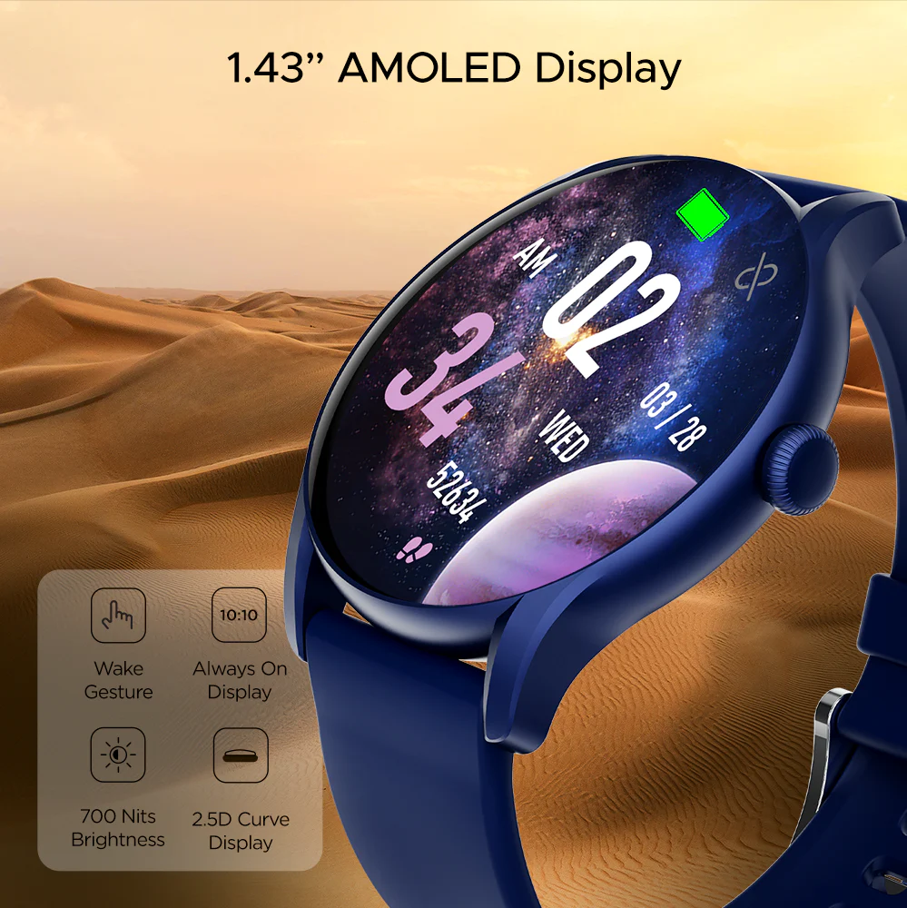 boAt Primia Ace | Smartwatch with 1.43" (3.63cm) Amoled Display, BT Calling, 100+ Sports Modes, Up to 10 Days Battery - Image 7