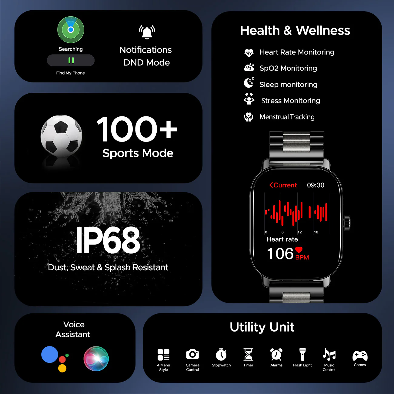 boAt Wave Spectra | Smartwatch with 2.04" AMOLED Display, Animated Watch Faces, 100+ Sports Modes, IP68 Dust Resistance - Image 18