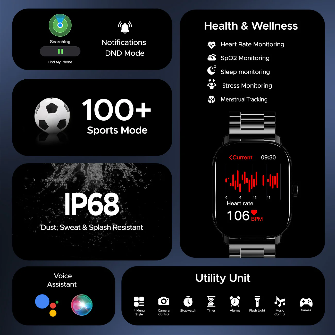 boAt Wave Spectra | Smartwatch with 2.04" AMOLED Display, Animated Watch Faces, 100+ Sports Modes, IP68 Dust Resistance - Image 20