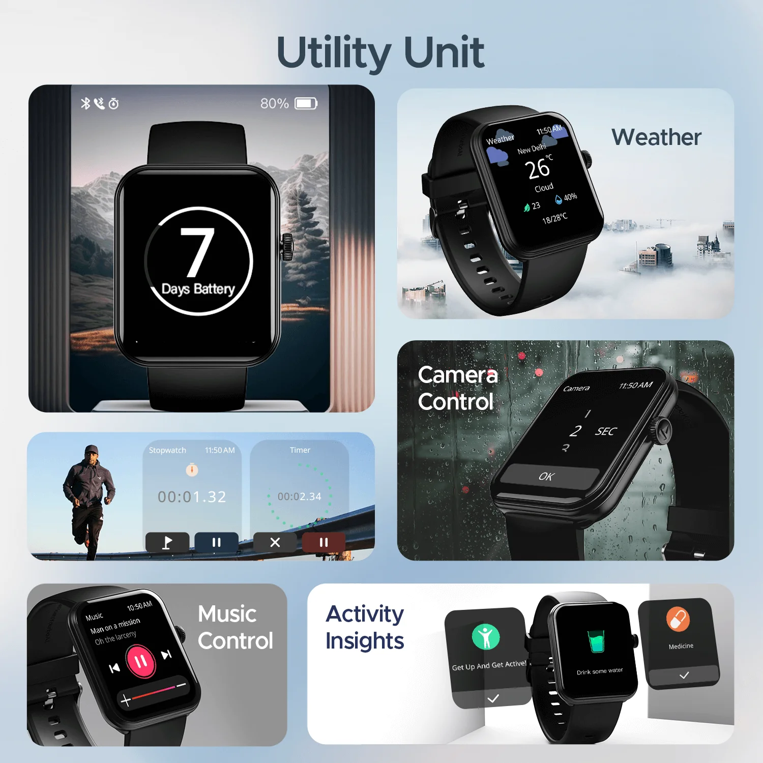 boAt Xtend Plus | Smartwatch with 700 Nits, 1.78" (4.52cm) AMOLED Display , BT Calling, 100+ Sports Modes, IP68 water Resistance - Image 10